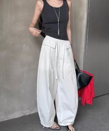 ウエスト紐付きバルーンワイドパンツ