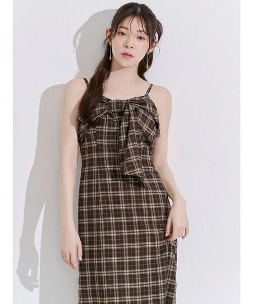 MERCURYDUO(マーキュリーデュオ)の「フロントリボンキャミワンピース(ワンピース・レディース・その他1/ベビーピンク/ブラウン/ベージュ・FREE)」の8枚目の写真