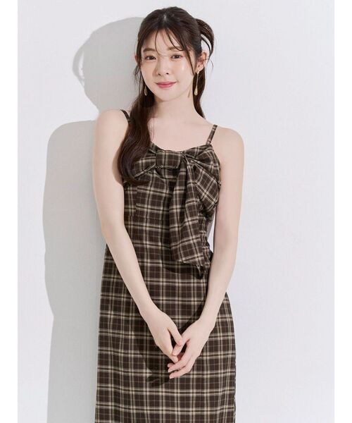 MERCURYDUO(マーキュリーデュオ)の「フロントリボンキャミワンピース(ワンピース・レディース・その他1/ベビーピンク/ブラウン/ベージュ・FREE)」の9枚目の写真