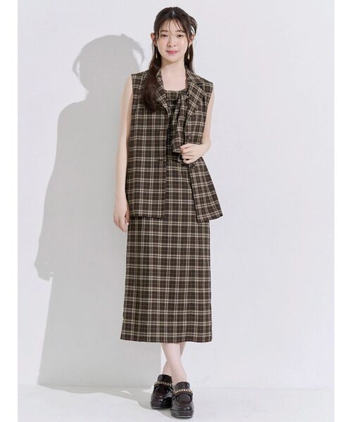 MERCURYDUO(マーキュリーデュオ)の「フロントリボンキャミワンピース(ワンピース・レディース・その他1/ベビーピンク/ブラウン/ベージュ・FREE)」の11枚目の写真