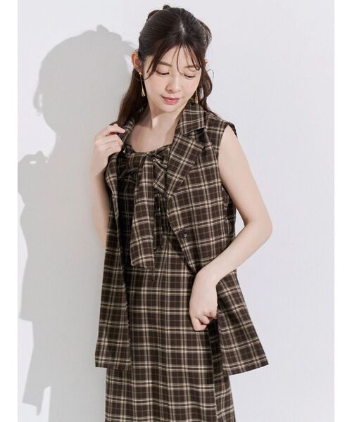 MERCURYDUO(マーキュリーデュオ)の「フロントリボンキャミワンピース(ワンピース・レディース・その他1/ベビーピンク/ブラウン/ベージュ・FREE)」の14枚目の写真