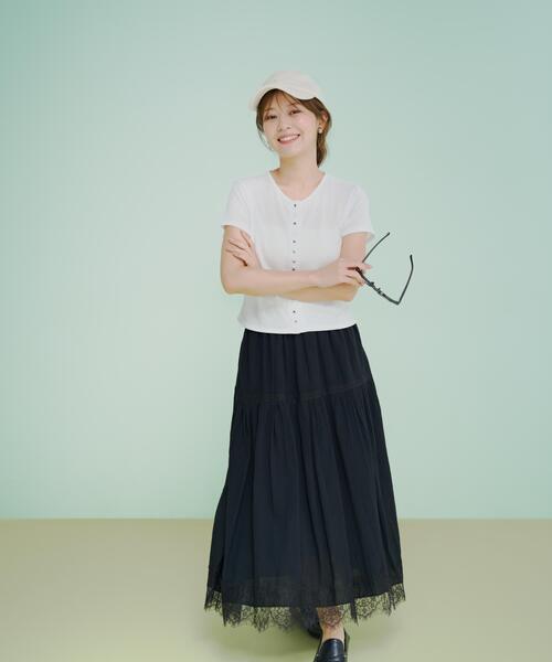 PROPORTION BODY DRESSING(プロポーションボディドレッシング)の「<a>テクスチャーカーディガン / 1216269700(Tシャツ/カットソー・レディース・ボルドー/ホワイト/レッド・FREE)」の4枚目の写真