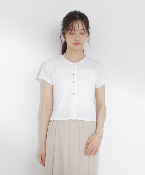 PROPORTION BODY DRESSING(プロポーションボディドレッシング)の「<a>テクスチャーカーディガン / 1216269700(Tシャツ/カットソー・レディース・ボルドー/ホワイト/レッド・FREE)」の11枚目の写真