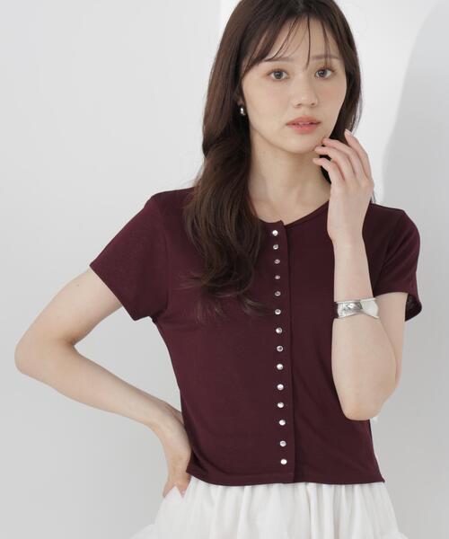PROPORTION BODY DRESSING(プロポーションボディドレッシング)の「<a>テクスチャーカーディガン / 1216269700(Tシャツ/カットソー・レディース・ボルドー/ホワイト/レッド・FREE)」の20枚目の写真