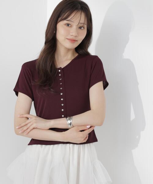 PROPORTION BODY DRESSING(プロポーションボディドレッシング)の「<a>テクスチャーカーディガン / 1216269700(Tシャツ/カットソー・レディース・ボルドー/ホワイト/レッド・FREE)」の21枚目の写真