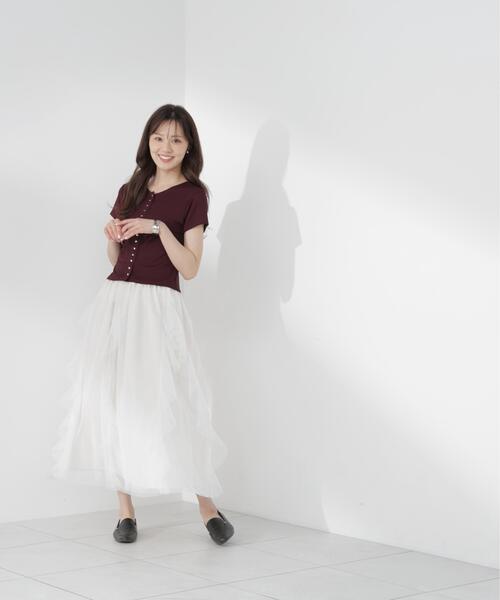 PROPORTION BODY DRESSING(プロポーションボディドレッシング)の「<a>テクスチャーカーディガン / 1216269700(Tシャツ/カットソー・レディース・ボルドー/ホワイト/レッド・FREE)」の22枚目の写真