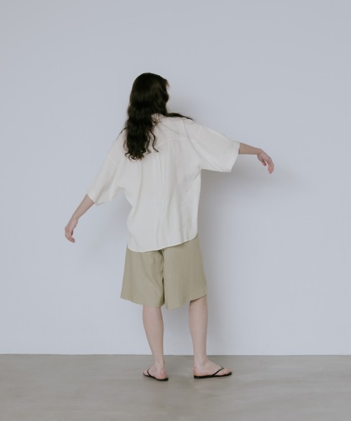 lit(リット)の「Pocket Open Collar Shirt(シャツ/ブラウス・レディース・アイボリー/ブラック/ライトブルーグレー・FREE)」の9枚目の写真