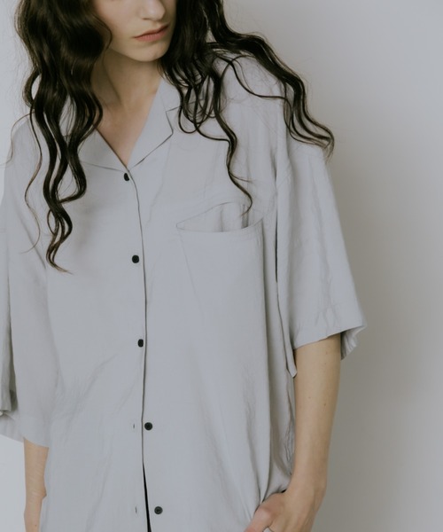 lit(リット)の「Pocket Open Collar Shirt(シャツ/ブラウス・レディース・アイボリー/ブラック/ライトブルーグレー・FREE)」の15枚目の写真