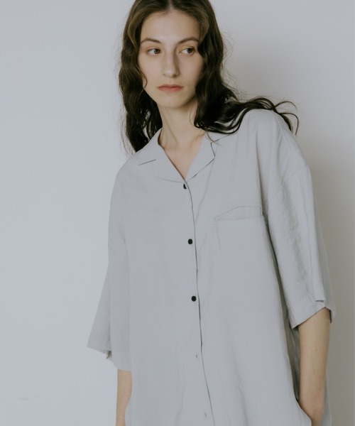 lit(リット)の「Pocket Open Collar Shirt(シャツ/ブラウス・レディース・アイボリー/ブラック/ライトブルーグレー・FREE)」の11枚目の写真