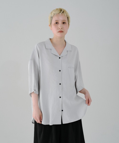 lit(リット)の「Pocket Open Collar Shirt(シャツ/ブラウス・レディース・アイボリー/ブラック/ライトブルーグレー・FREE)」の18枚目の写真
