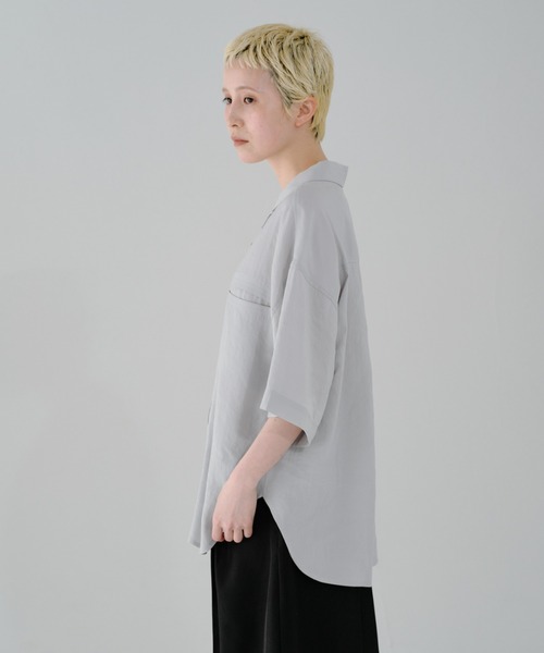 lit(リット)の「Pocket Open Collar Shirt(シャツ/ブラウス・レディース・アイボリー/ブラック/ライトブルーグレー・FREE)」の19枚目の写真