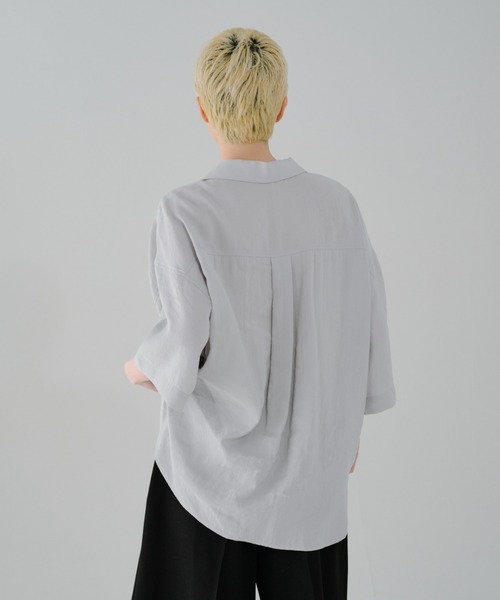 lit(リット)の「Pocket Open Collar Shirt(シャツ/ブラウス・レディース・アイボリー/ブラック/ライトブルーグレー・FREE)」の20枚目の写真