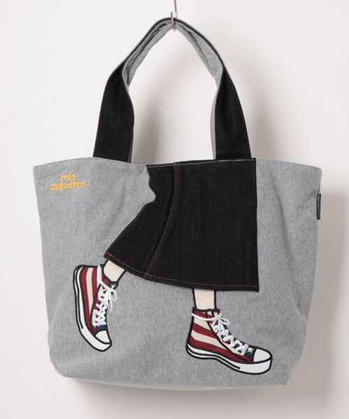 mis zapatos(ミス サパト)の「【mis zapatos/ミスサパト】 ロングスカート トート(トートバッグ・レディース・ナチュラル/ネイビー/グレー/ピンク/ブラック・FREE)」の2枚目の写真