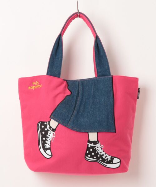 mis zapatos(ミス サパト)の「【mis zapatos/ミスサパト】 ロングスカート トート(トートバッグ・レディース・ナチュラル/ネイビー/グレー/ピンク/ブラック・FREE)」の5枚目の写真
