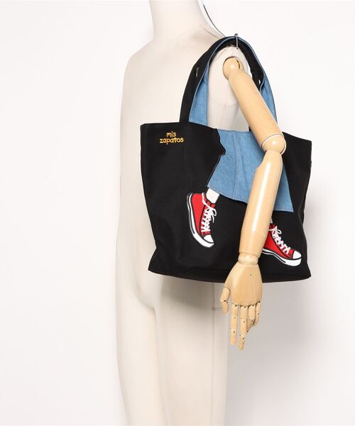 mis zapatos(ミス サパト)の「【mis zapatos/ミスサパト】 ロングスカート トート(トートバッグ・レディース・ナチュラル/ネイビー/グレー/ピンク/ブラック・FREE)」の6枚目の写真