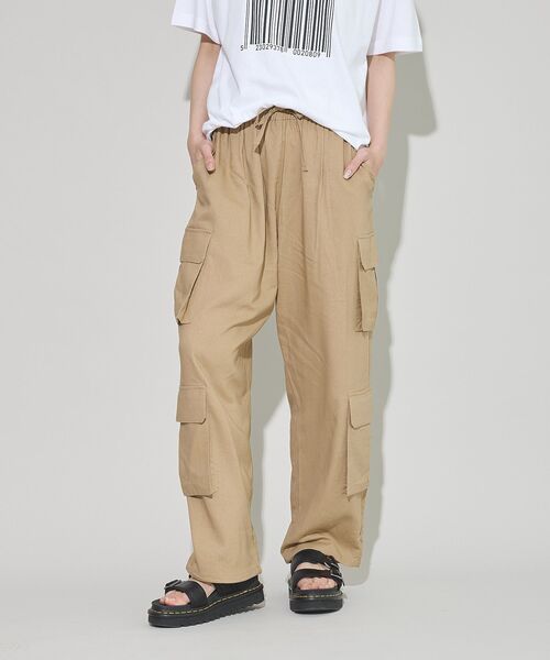 GARAGE OF GOOD CLOTHING（ガレージオブグッドクロージング）の「４ポケットリネンイージーカーゴパンツ（その他パンツ・レディース・ベージュ・FREE）」の6枚目の写真