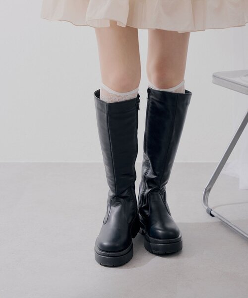 continuer de NICE CLAUP（コンティニューデナイスクラップ）の「トラックソールロングブーツ（ブーツ・レディース・ブラック・X-LARGE/SMALL/LARGE/MEDIUM）」の3枚目の写真