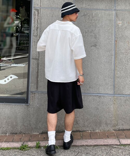 CIAOPANIC（チャオパニック）の「ハーフスリーブメッシュシャツ（シャツ/ブラウス・メンズ・ブラック/ホワイト・MEDIUM/LARGE）」の9枚目の写真