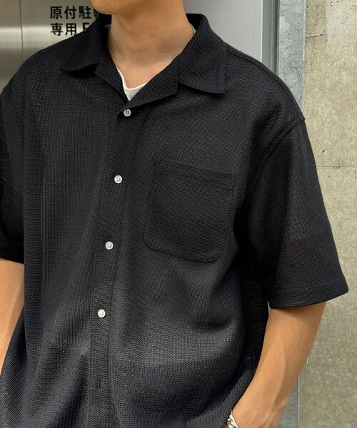 CIAOPANIC（チャオパニック）の「ハーフスリーブメッシュシャツ（シャツ/ブラウス・メンズ・ブラック/ホワイト・MEDIUM/LARGE）」の11枚目の写真