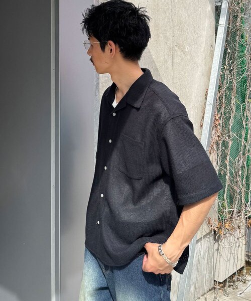 CIAOPANIC（チャオパニック）の「ハーフスリーブメッシュシャツ（シャツ/ブラウス・メンズ・ブラック/ホワイト・MEDIUM/LARGE）」の12枚目の写真
