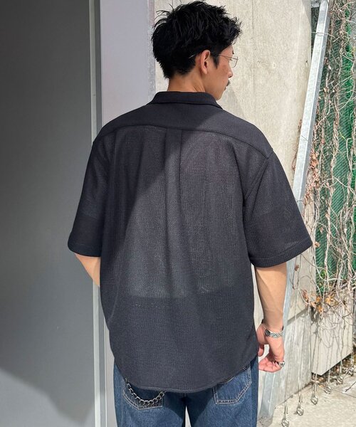 CIAOPANIC（チャオパニック）の「ハーフスリーブメッシュシャツ（シャツ/ブラウス・メンズ・ブラック/ホワイト・MEDIUM/LARGE）」の13枚目の写真