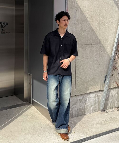 CIAOPANIC（チャオパニック）の「ハーフスリーブメッシュシャツ（シャツ/ブラウス・メンズ・ブラック/ホワイト・MEDIUM/LARGE）」の14枚目の写真