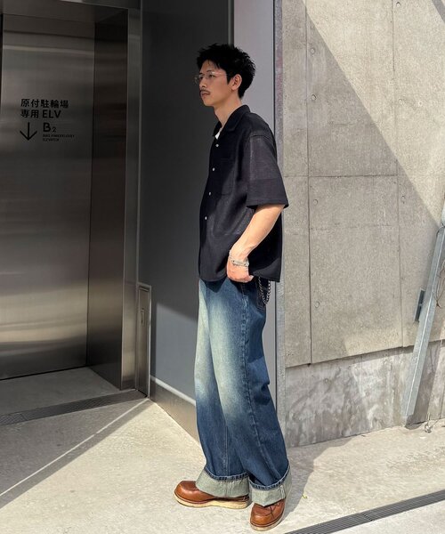CIAOPANIC（チャオパニック）の「ハーフスリーブメッシュシャツ（シャツ/ブラウス・メンズ・ブラック/ホワイト・MEDIUM/LARGE）」の15枚目の写真