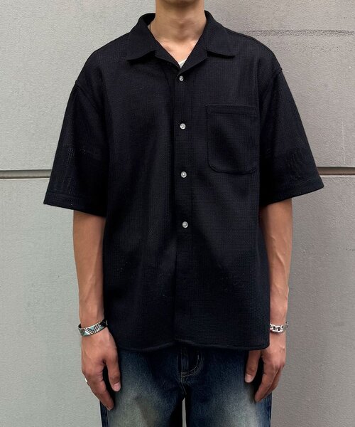 CIAOPANIC（チャオパニック）の「ハーフスリーブメッシュシャツ（シャツ/ブラウス・メンズ・ブラック/ホワイト・MEDIUM/LARGE）」の17枚目の写真