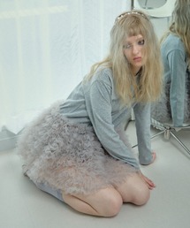 tulle peplum tunic long t-shirt