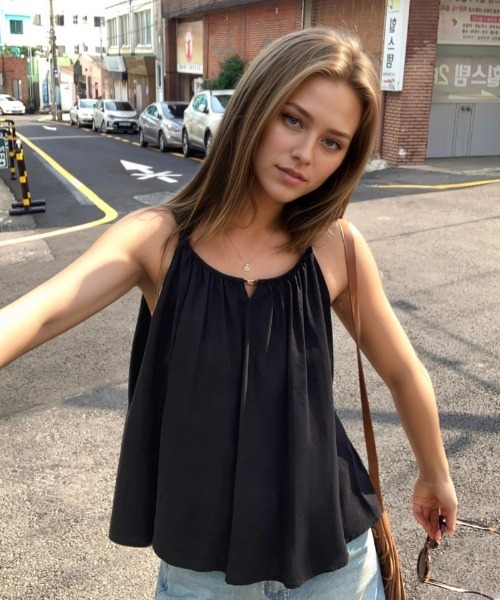 Ritzy(リッツィー)の「ビーズ&リボン・2WAYキャミソール(キャミソール・レディース・ブラック/ホワイト・LARGE/MEDIUM)」の2枚目の写真