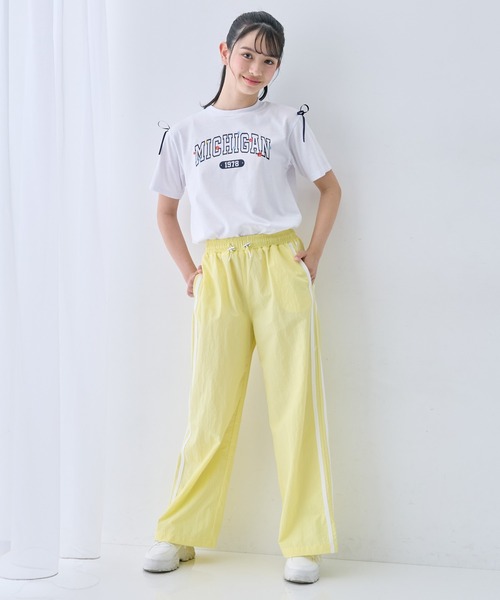 Amourire girl(アムリールガール)の「カラーナイロンパンツ カラーパンツ ロングパンツ シャカシャカ(その他パンツ・キッズ・ピンク/サックスブルー/イエロー・160cm/140cm/130cm/150cm)」の13枚目の写真