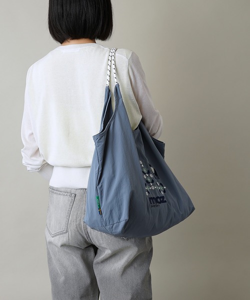 moz(モズ)の「【moz(モズ)】軽量 収納力 しっかり お買い物 にも 刺繍 マルシェバッグ ZUPS-01(ショルダーバッグ・レディース・マスタード/ブラック/ライトグリーン/グレイッシュブルー/ライトグレー/ホワイト・ONE SIZE)」の9枚目の写真
