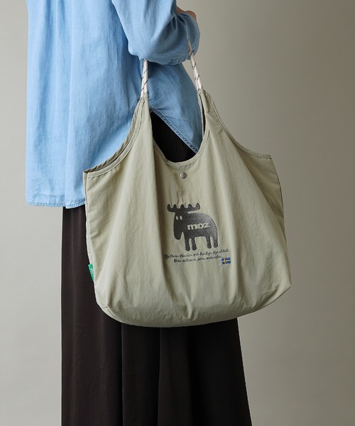 moz(モズ)の「【moz(モズ)】軽量 収納力 しっかり お買い物 にも 刺繍 マルシェバッグ ZUPS-01(ショルダーバッグ・レディース・マスタード/ブラック/ライトグリーン/グレイッシュブルー/ライトグレー/ホワイト・ONE SIZE)」の19枚目の写真