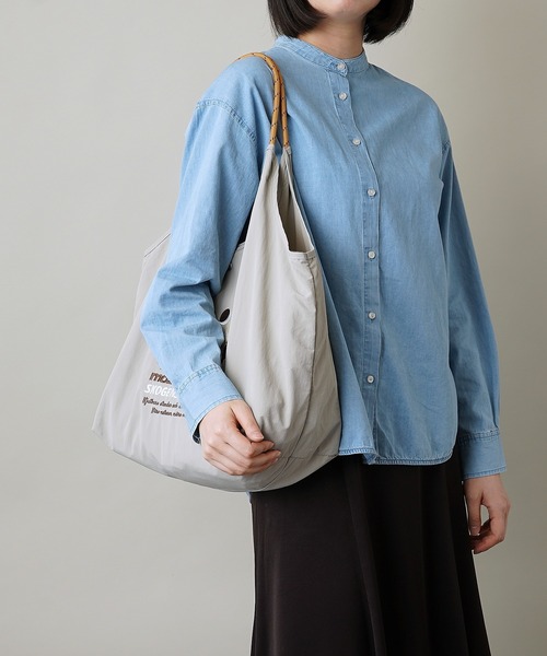 moz(モズ)の「【moz(モズ)】軽量 収納力 しっかり お買い物 にも 刺繍 マルシェバッグ ZUPS-01(ショルダーバッグ・レディース・マスタード/ブラック/ライトグリーン/グレイッシュブルー/ライトグレー/ホワイト・ONE SIZE)」の22枚目の写真