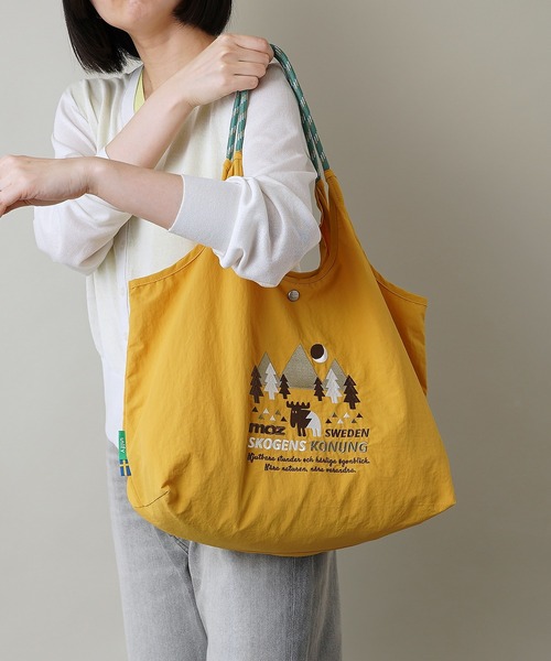 moz(モズ)の「【moz(モズ)】軽量 収納力 しっかり お買い物 にも 刺繍 マルシェバッグ ZUPS-01(ショルダーバッグ・レディース・マスタード/ブラック/ライトグリーン/グレイッシュブルー/ライトグレー/ホワイト・ONE SIZE)」の7枚目の写真