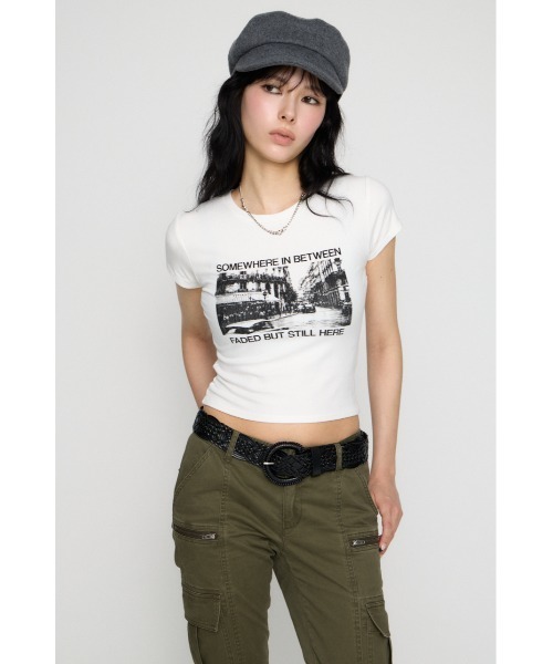 LAGUA GEM(ラグアジェム)の「PHOTO PRINT CUT Tシャツ(Tシャツ/カットソー・レディース・イエロー/ホワイト/杢グレー・FREE)」の20枚目の写真