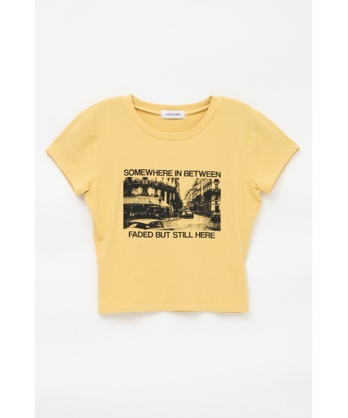 LAGUA GEM(ラグアジェム)の「PHOTO PRINT CUT Tシャツ(Tシャツ/カットソー・レディース・イエロー/ホワイト/杢グレー・FREE)」の18枚目の写真