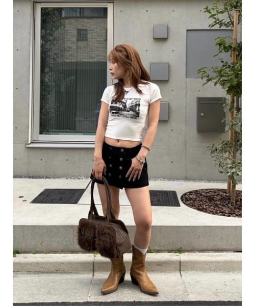 LAGUA GEM(ラグアジェム)の「PHOTO PRINT CUT Tシャツ(Tシャツ/カットソー・レディース・イエロー/ホワイト/杢グレー・FREE)」の8枚目の写真