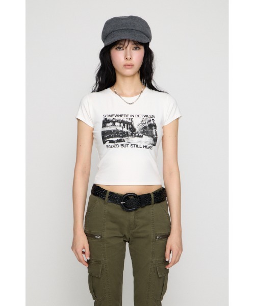 LAGUA GEM(ラグアジェム)の「PHOTO PRINT CUT Tシャツ(Tシャツ/カットソー・レディース・イエロー/ホワイト/杢グレー・FREE)」の19枚目の写真