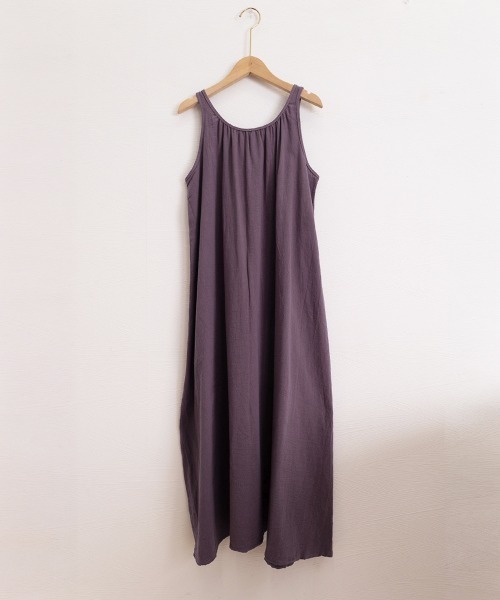 Miniministore(ミニミニストア)の「ロングワンピース リネン風Aラインワンピ(ワンピース・レディース・ブルーグリーン/パープル/ブラック/イエロー・FREE)」の5枚目の写真