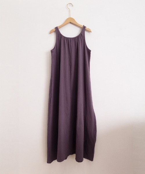 Miniministore(ミニミニストア)の「ロングワンピース リネン風Aラインワンピ(ワンピース・レディース・ブルーグリーン/パープル/ブラック/イエロー・FREE)」の6枚目の写真