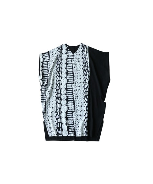 antiqua(アンティカ)の「コクーンシルエット 立体柄 配色 ワンピース(ワンピース・レディース・ブラック・ONESIZE)」の9枚目の写真