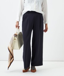 ウォッシャブルシャンブレーツイルワイドパンツ