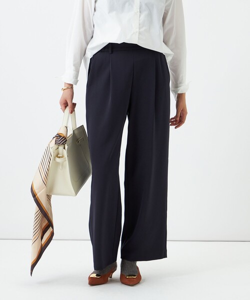 NOLLEY’S(ノーリーズ)の「ウォッシャブルシャンブレーツイルワイドパンツ(その他パンツ・レディース・ベージュ/ブラック/ブラウン/ミント・38/36/34)」の2枚目の写真