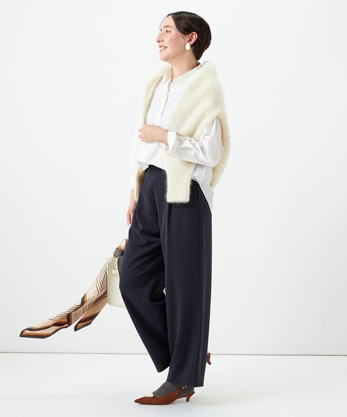 NOLLEY’S(ノーリーズ)の「ウォッシャブルシャンブレーツイルワイドパンツ(その他パンツ・レディース・ベージュ/ブラック/ブラウン/ミント・38/36/34)」の5枚目の写真