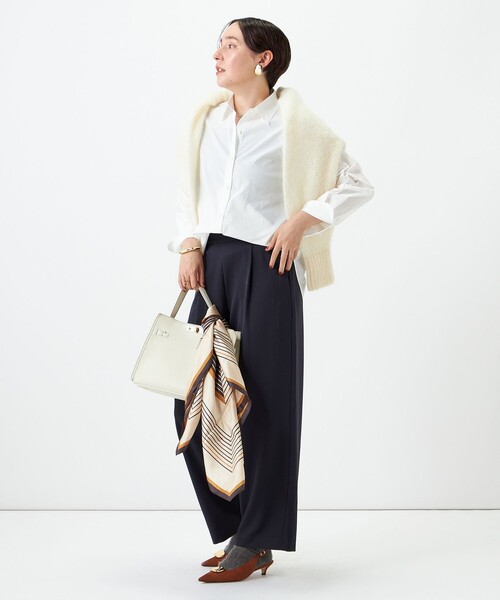 NOLLEY’S(ノーリーズ)の「ウォッシャブルシャンブレーツイルワイドパンツ(その他パンツ・レディース・ベージュ/ブラック/ブラウン/ミント・38/36/34)」の6枚目の写真