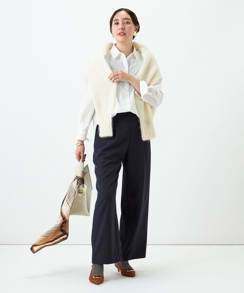 NOLLEY’S(ノーリーズ)の「ウォッシャブルシャンブレーツイルワイドパンツ(その他パンツ・レディース・ベージュ/ブラック/ブラウン/ミント・38/36/34)」の8枚目の写真
