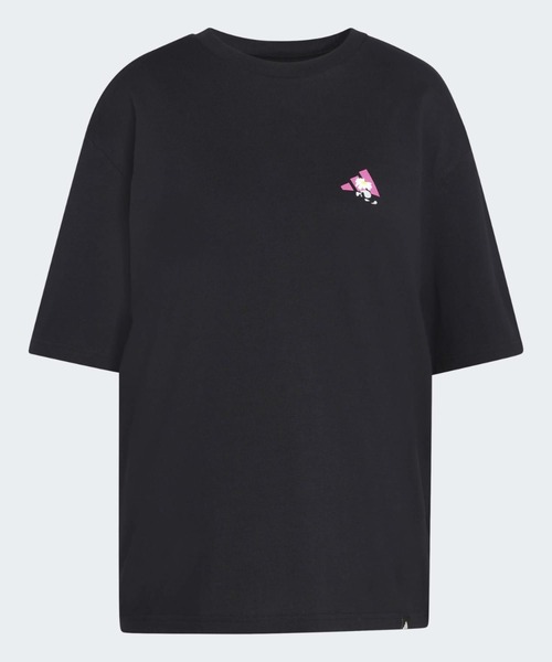 adidas(アディダス)の「ソフトサイド オーバーサイズ グラフィック Tシャツ / アディダス adidas(Tシャツ/カットソー・レディース・ブラック・X-LARGE/SMALL/X-SMALL/XX-LARGE/LARGE/MEDIUM)」の4枚目の写真