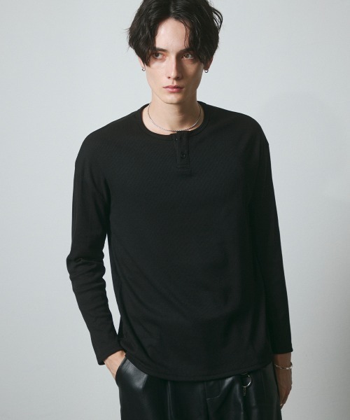 DAZE（デイズ）の「サーマル ヘンリーネック ロングスリーブTシャツ（Tシャツ/カットソー・メンズ・グレー/ブラック・SMALL/MEDIUM/LARGE/X-LARGE）」の14枚目の写真