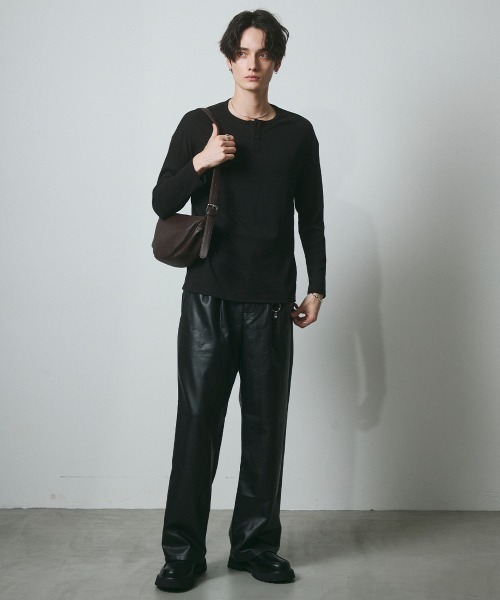 DAZE（デイズ）の「サーマル ヘンリーネック ロングスリーブTシャツ（Tシャツ/カットソー・メンズ・グレー/ブラック・SMALL/MEDIUM/LARGE/X-LARGE）」の6枚目の写真